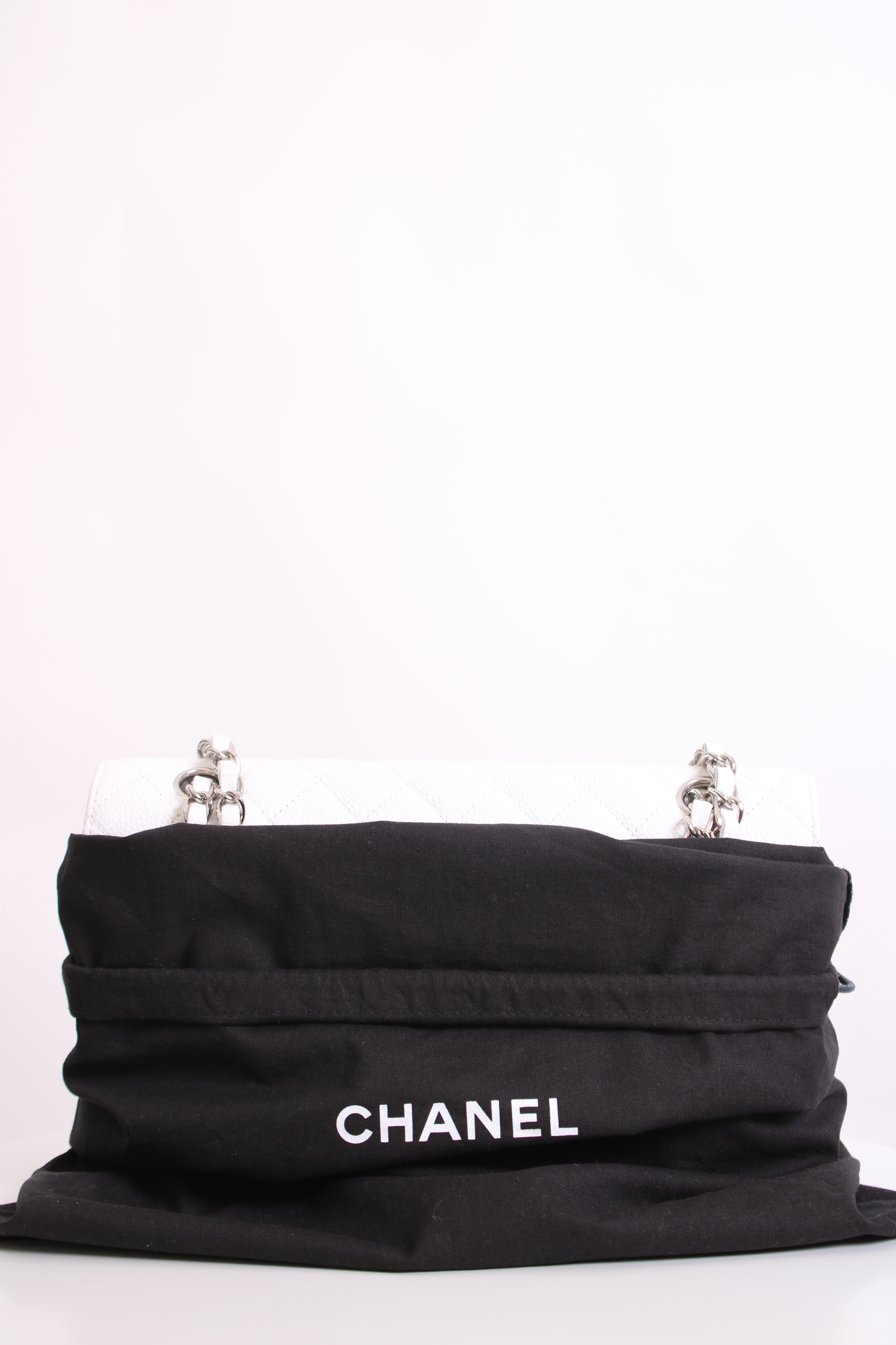 White Chanel Classic Flap
