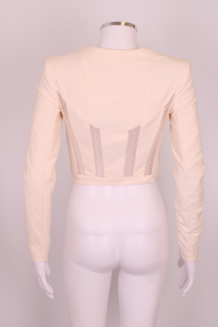 Elisabetta Franchi Bustier Effect Cropped Jacket Cream 8