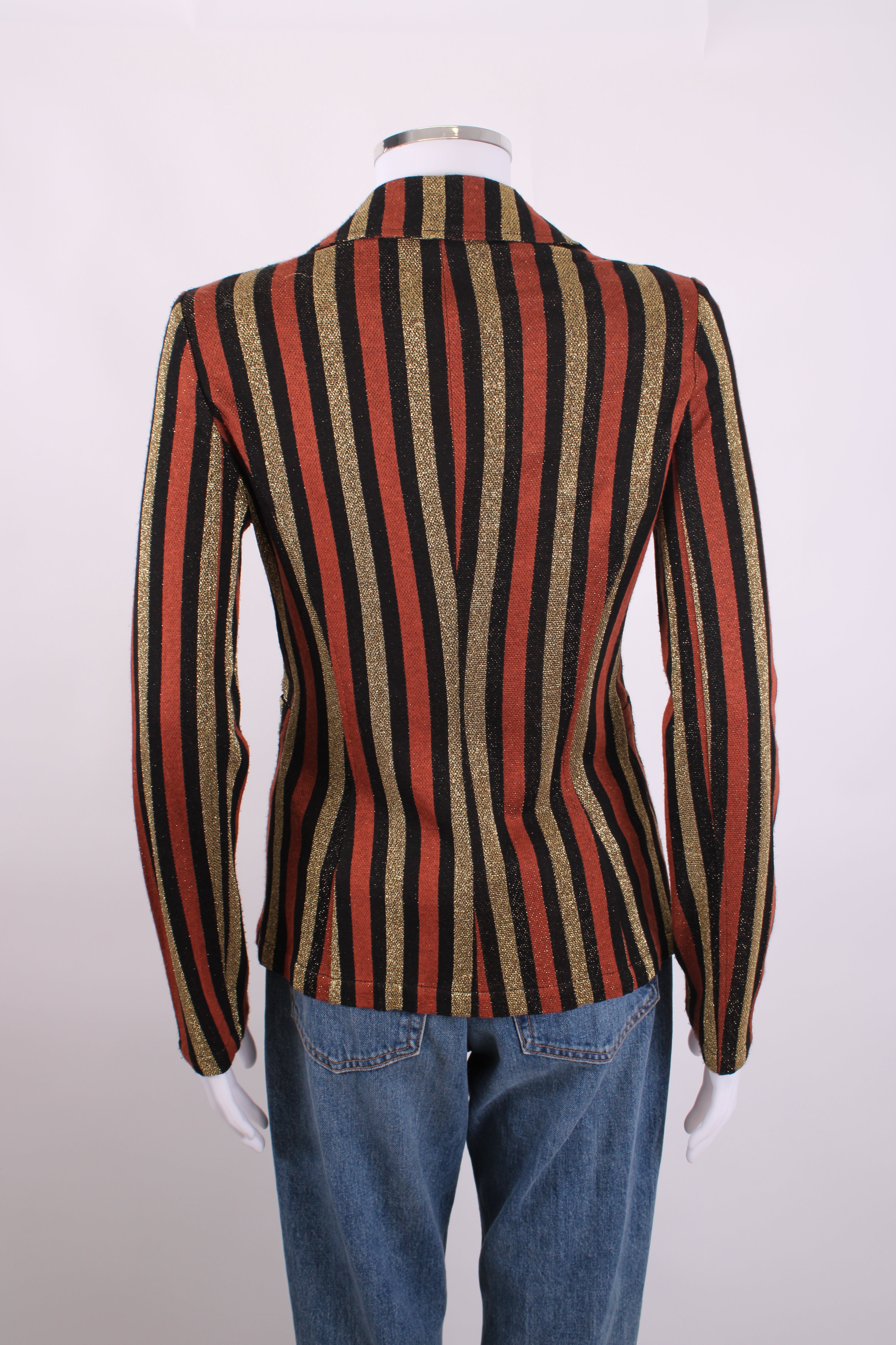 LIU.JO Stripe Metallic Jacket Brown/ Gold XS