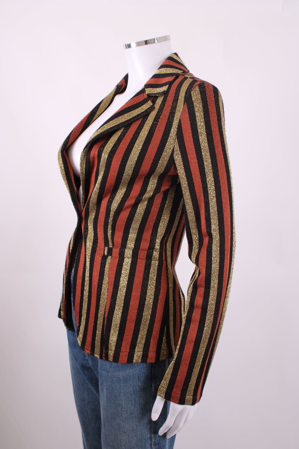 LIU.JO Stripe Metallic Jacket Brown/ Gold XS