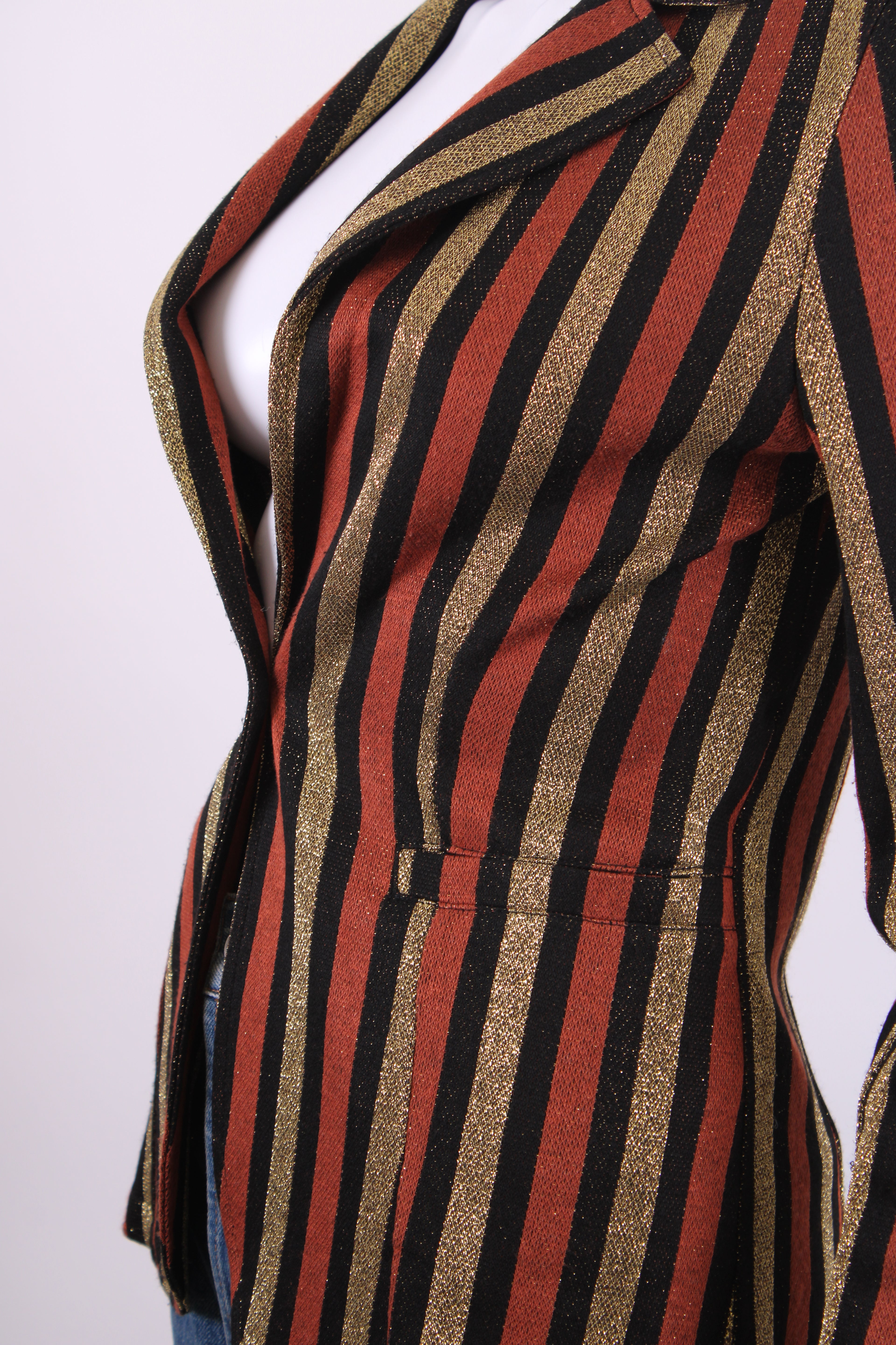 LIU.JO Stripe Metallic Jacket Brown/ Gold XS