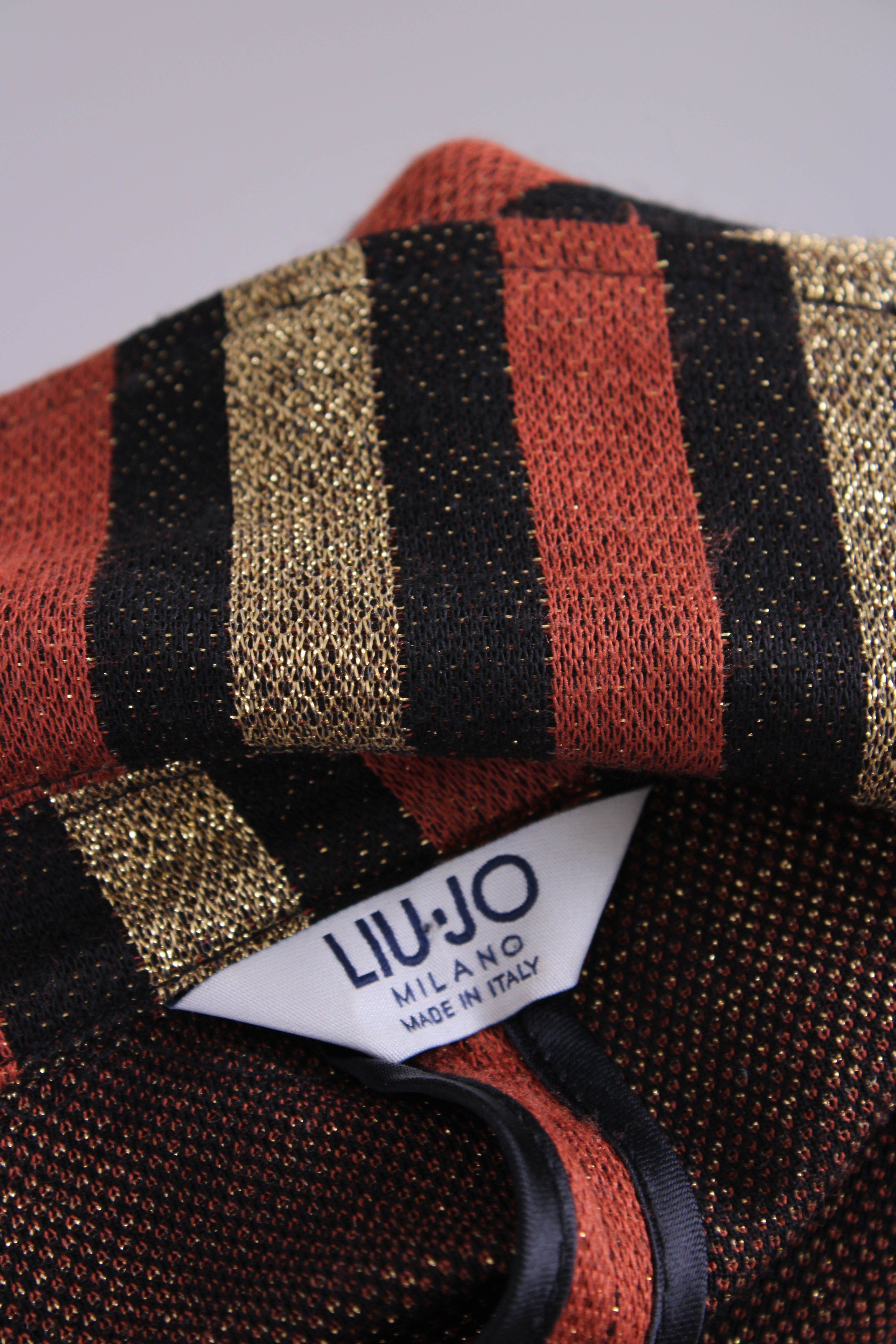 LIU.JO Stripe Metallic Jacket Brown/ Gold XS