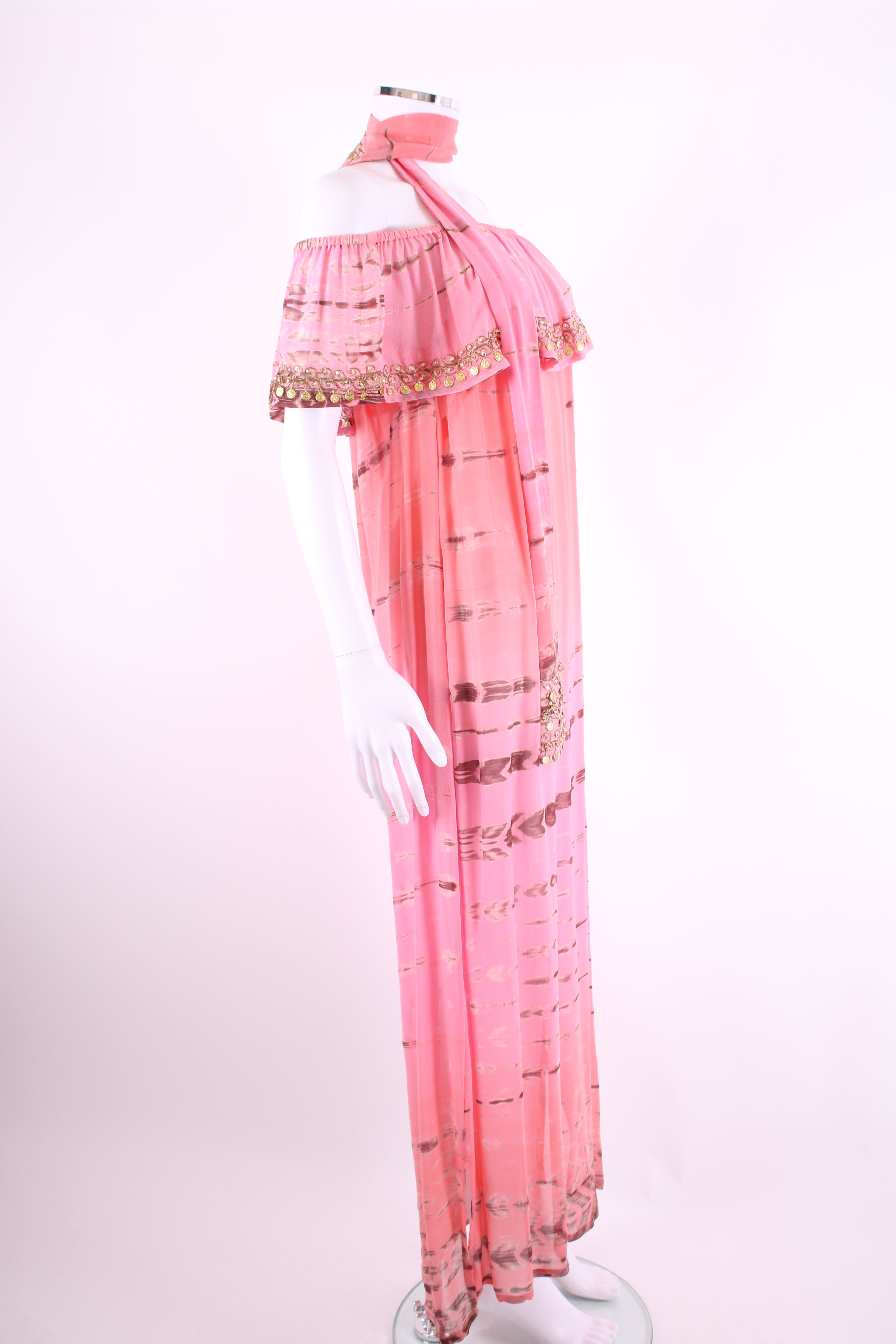 Lindsey Brown Tie Dye Maxi Dress Pink M