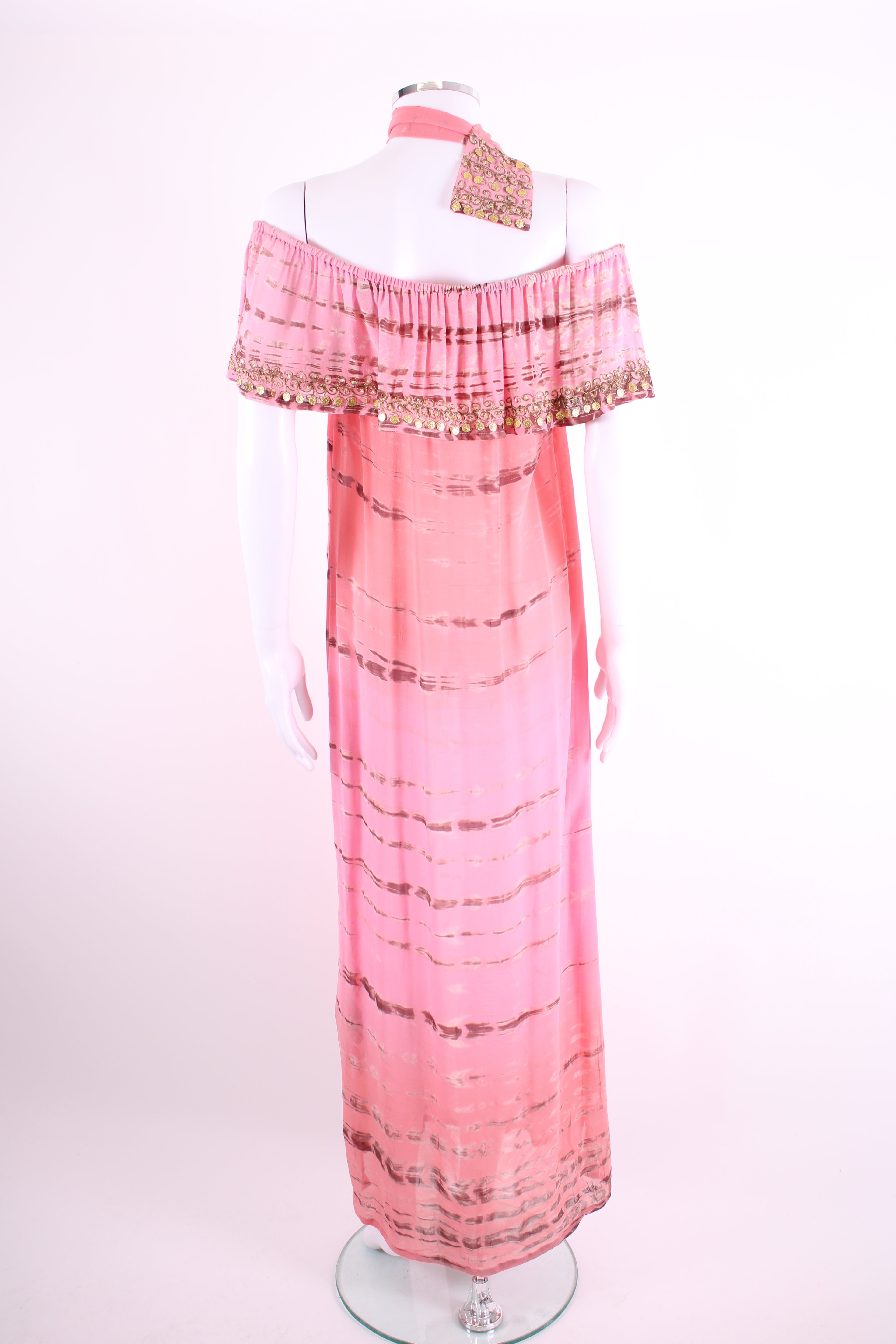 Lindsey Brown Tie Dye Maxi Dress Pink M