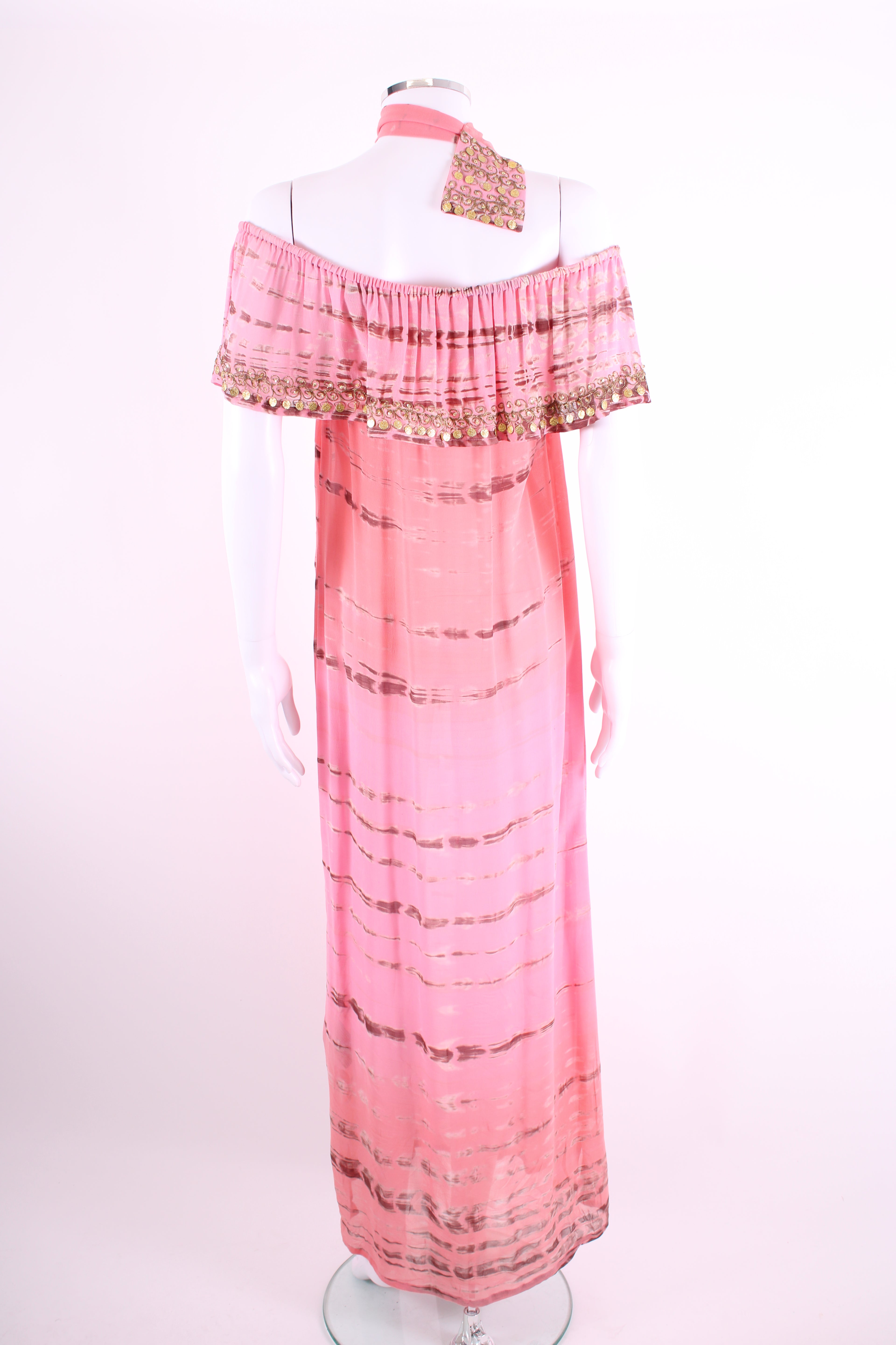 Lindsey Brown Tie Dye Maxi Dress Pink M