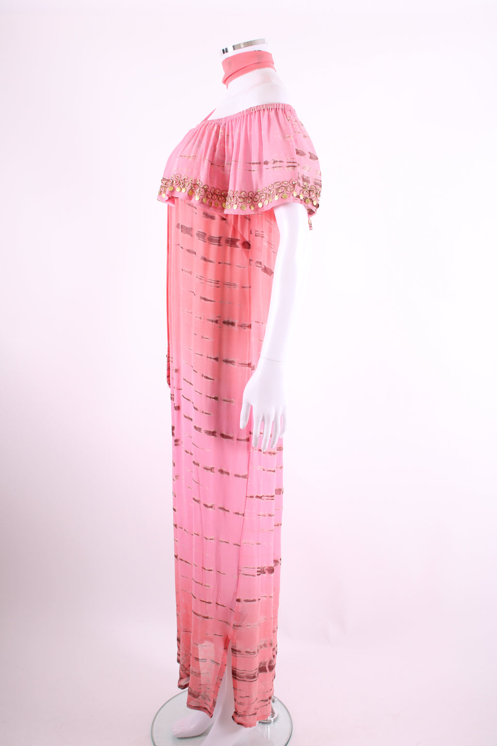 Lindsey Brown Tie Dye Maxi Dress Pink M