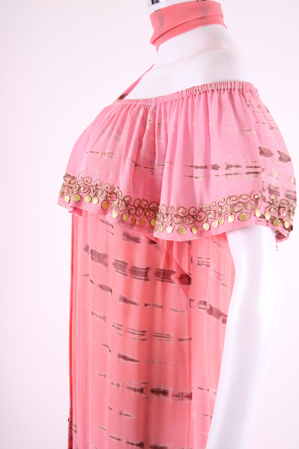 Lindsey Brown Tie Dye Maxi Dress Pink M