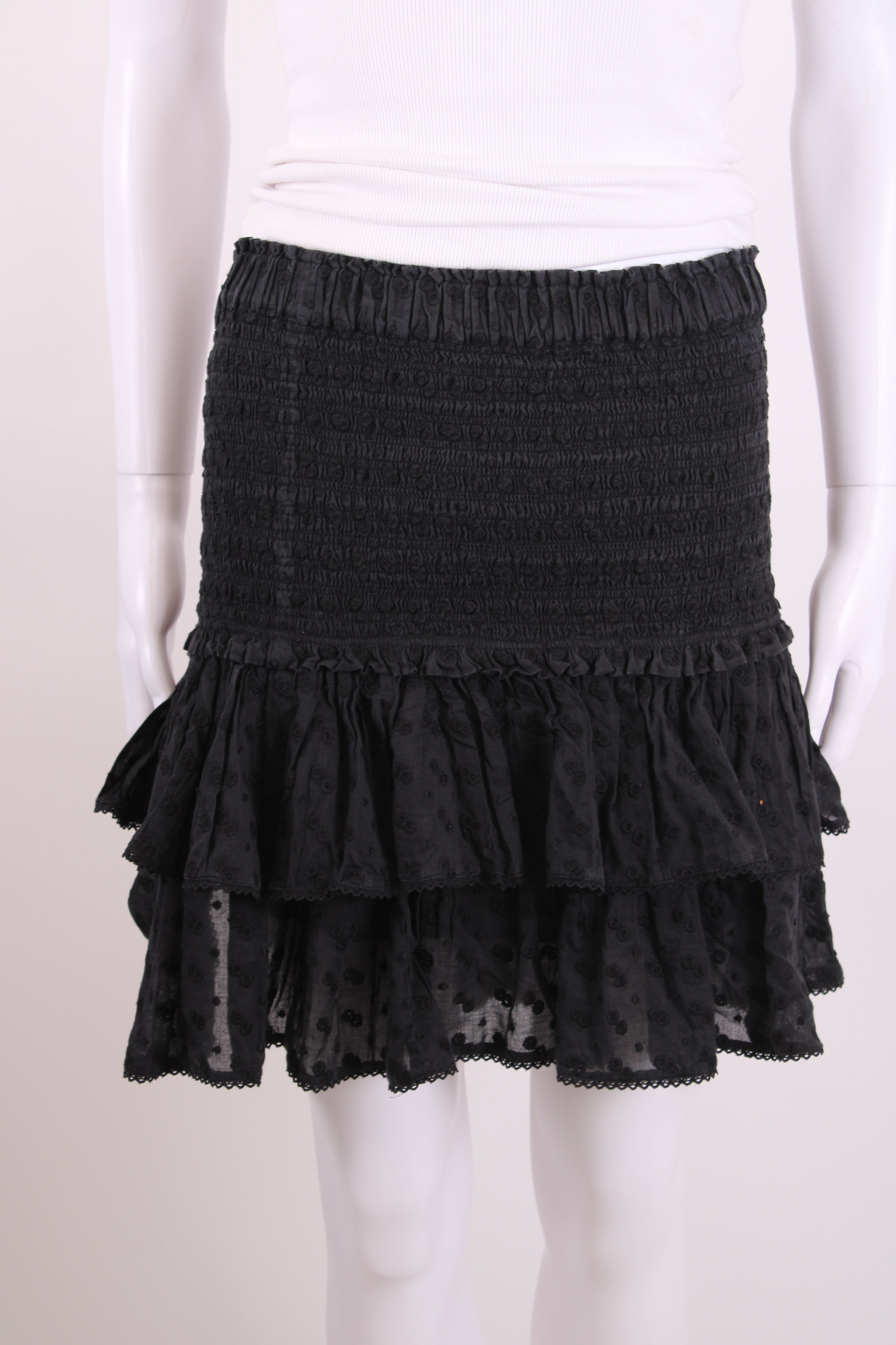 Isabel Marant Etoile Ruffle Mini Skirt Black 36