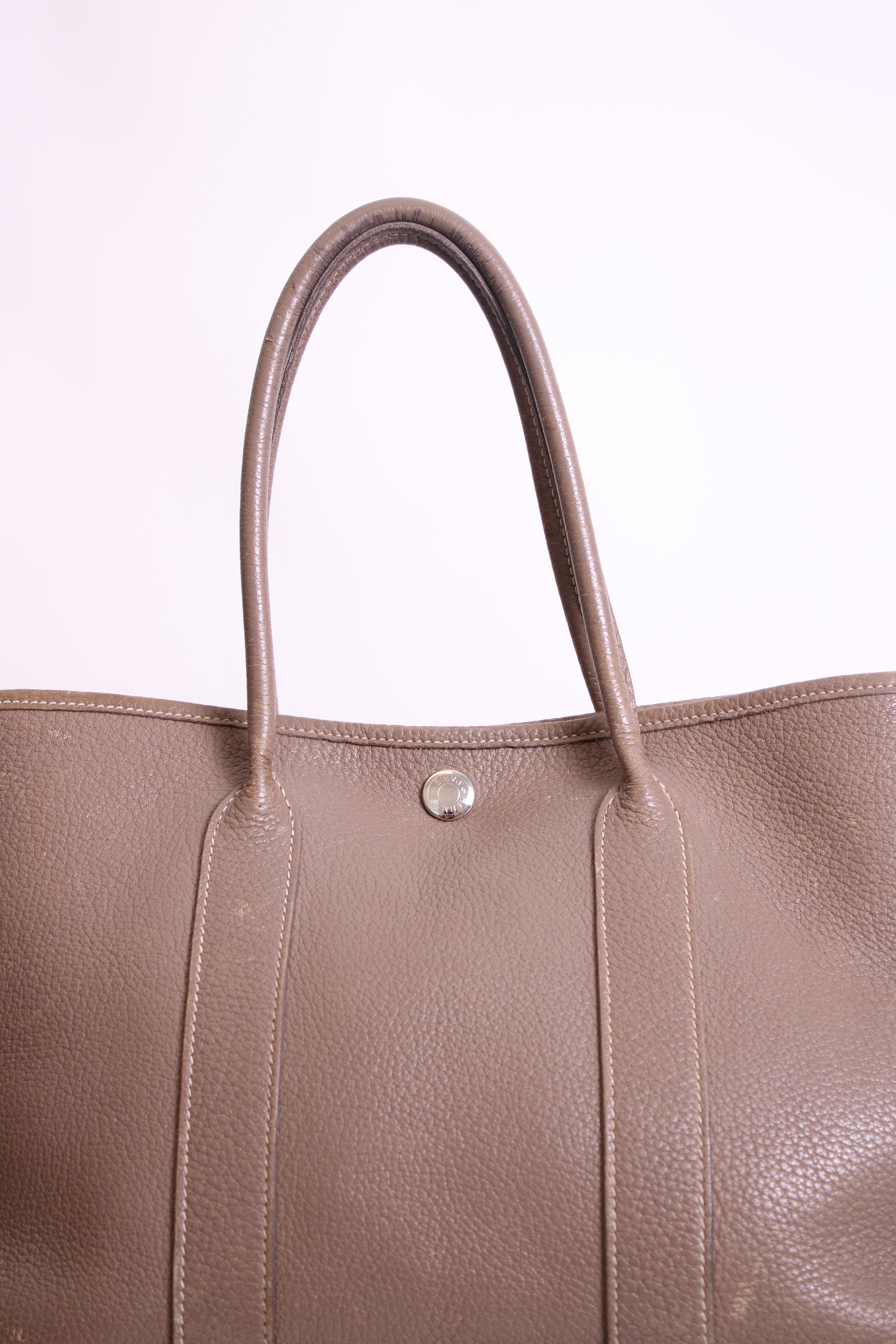 Taupe Hermes Garden Party 30 Etoupe Clemence Leather, 30