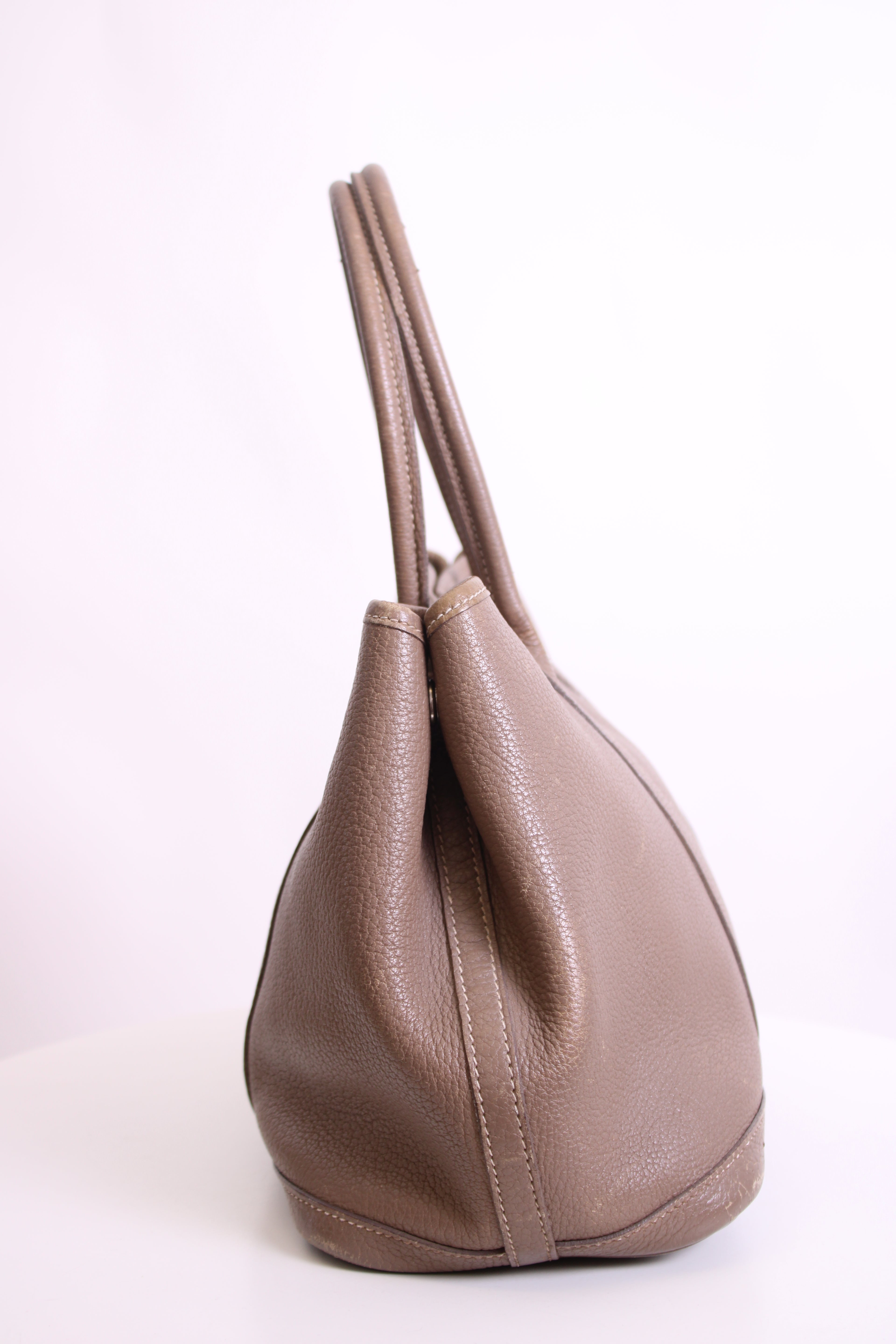 Taupe Hermes Garden Party 30 Etoupe Clemence Leather, 30