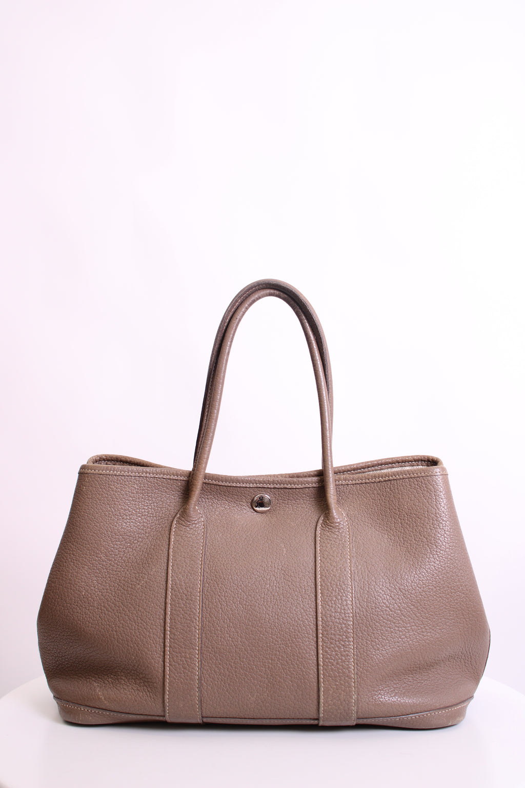 Taupe Hermes Garden Party 30 Etoupe Clemence Leather, 30