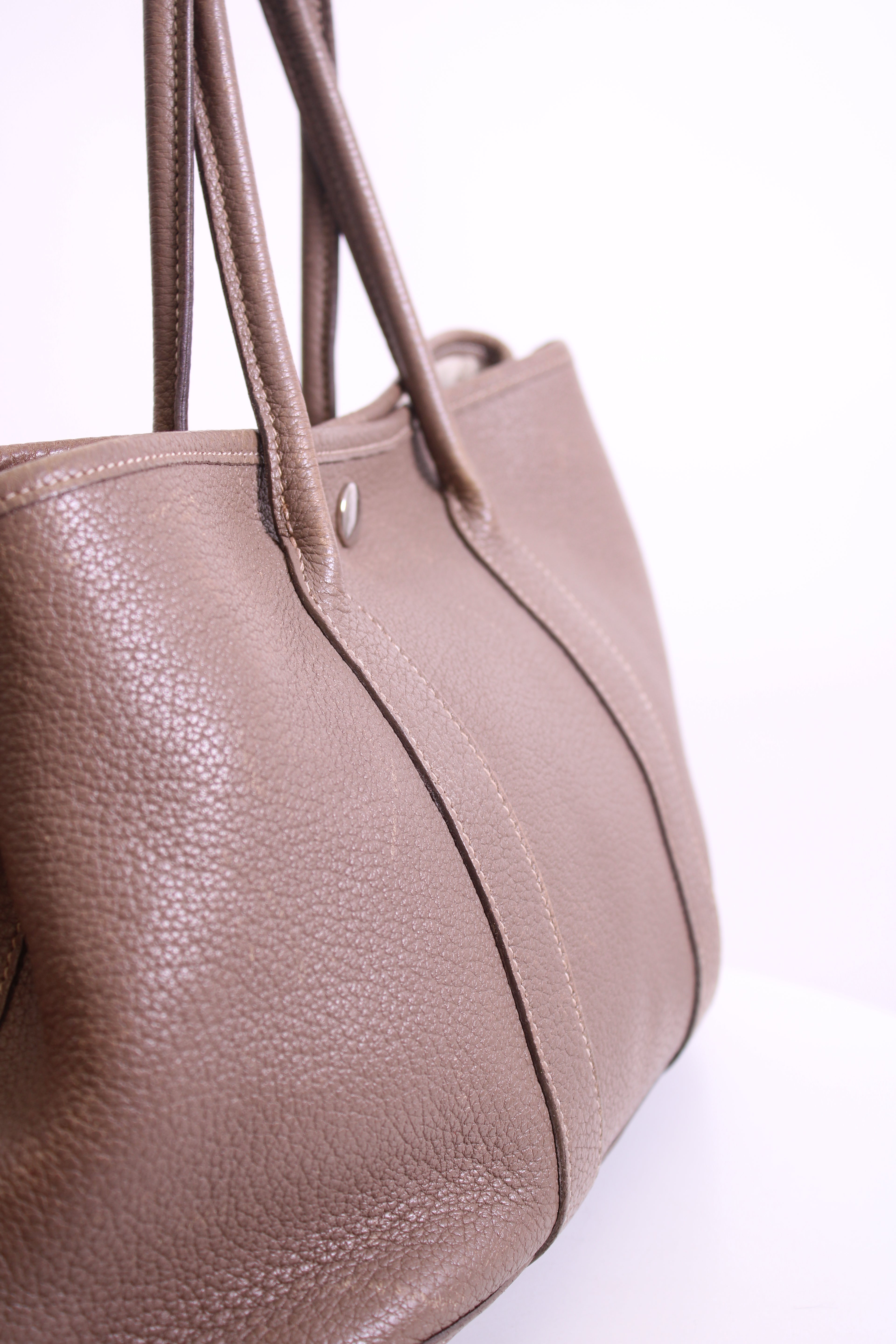 Taupe Hermes Garden Party 30 Etoupe Clemence Leather, 30