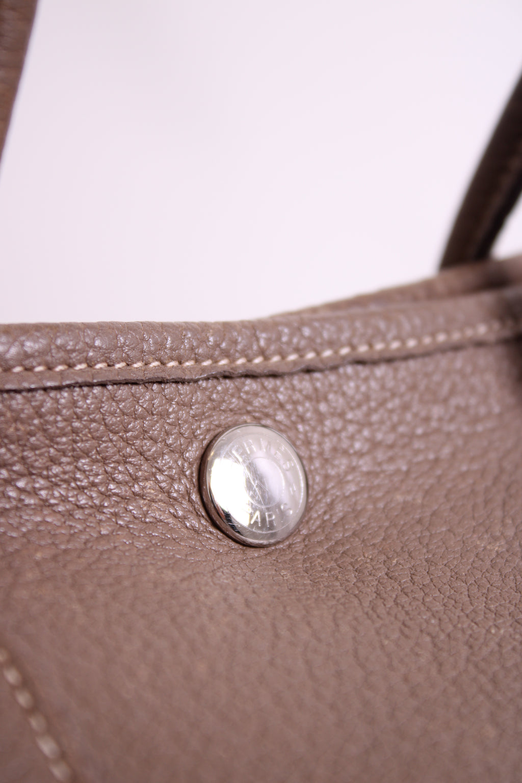 Taupe Hermes Garden Party 30 Etoupe Clemence Leather, 30