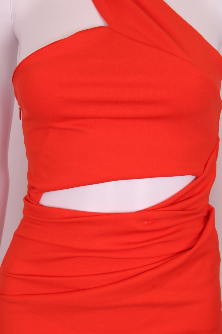 Gauge81 Halter Neck Ruched Dress Orange XS