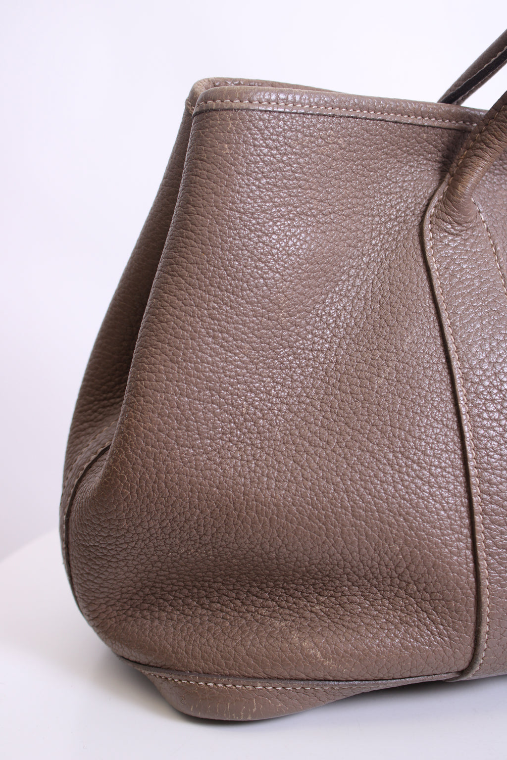 Taupe Hermes Garden Party 30 Etoupe Clemence Leather, 30
