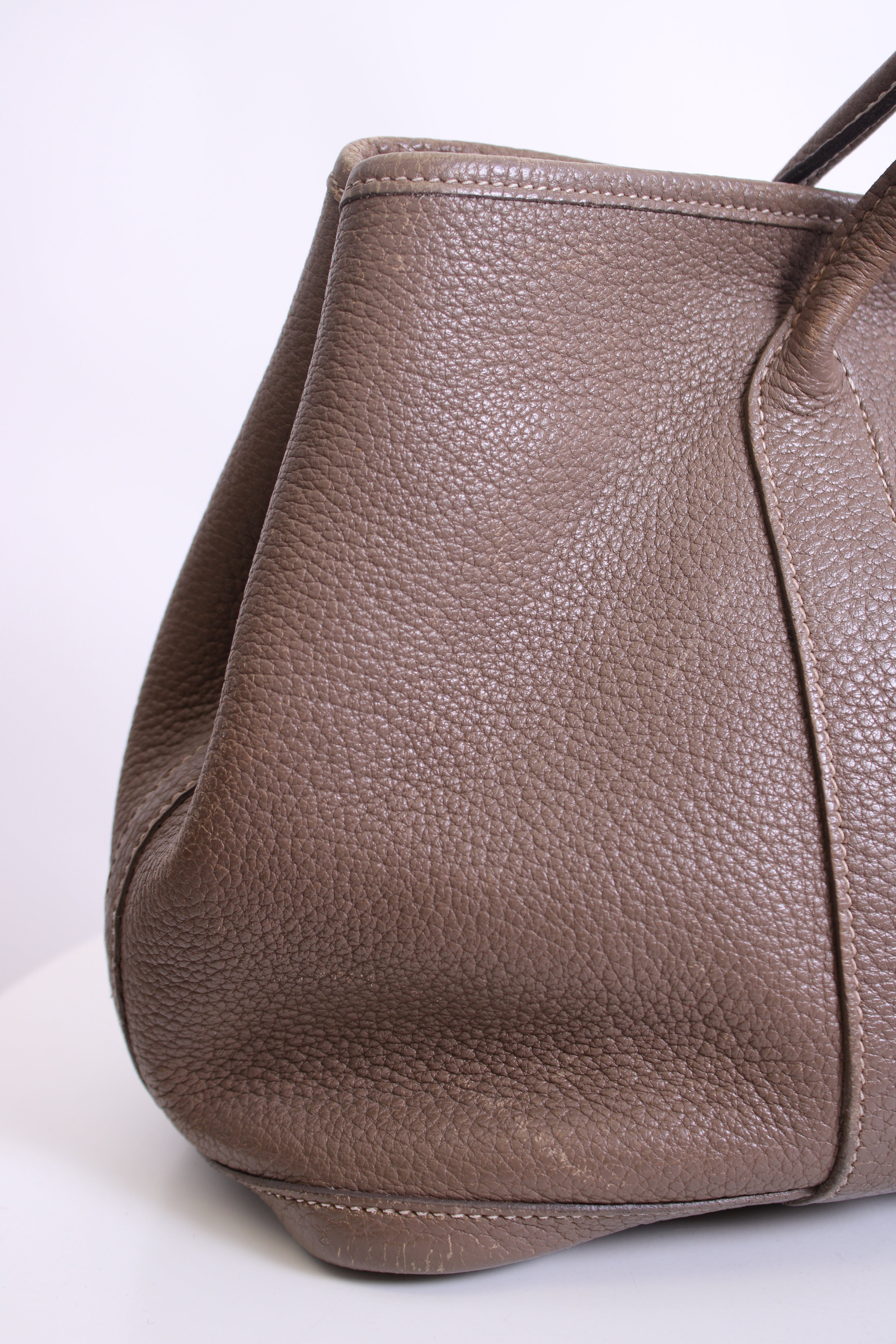 Taupe Hermes Garden Party 30 Etoupe Clemence Leather, 30