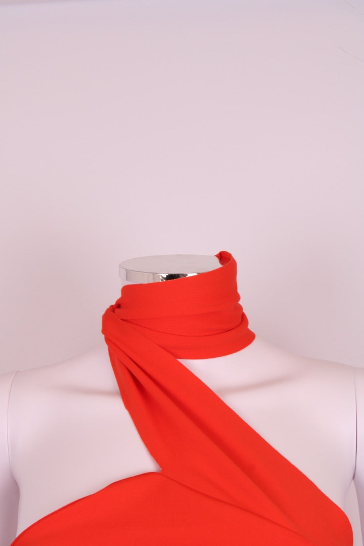 Gauge81 Halter Neck Ruched Dress Orange XS