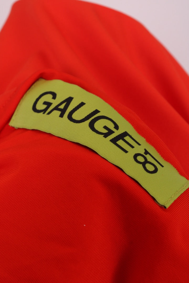 Gauge81 Halter Neck Ruched Dress Orange XS