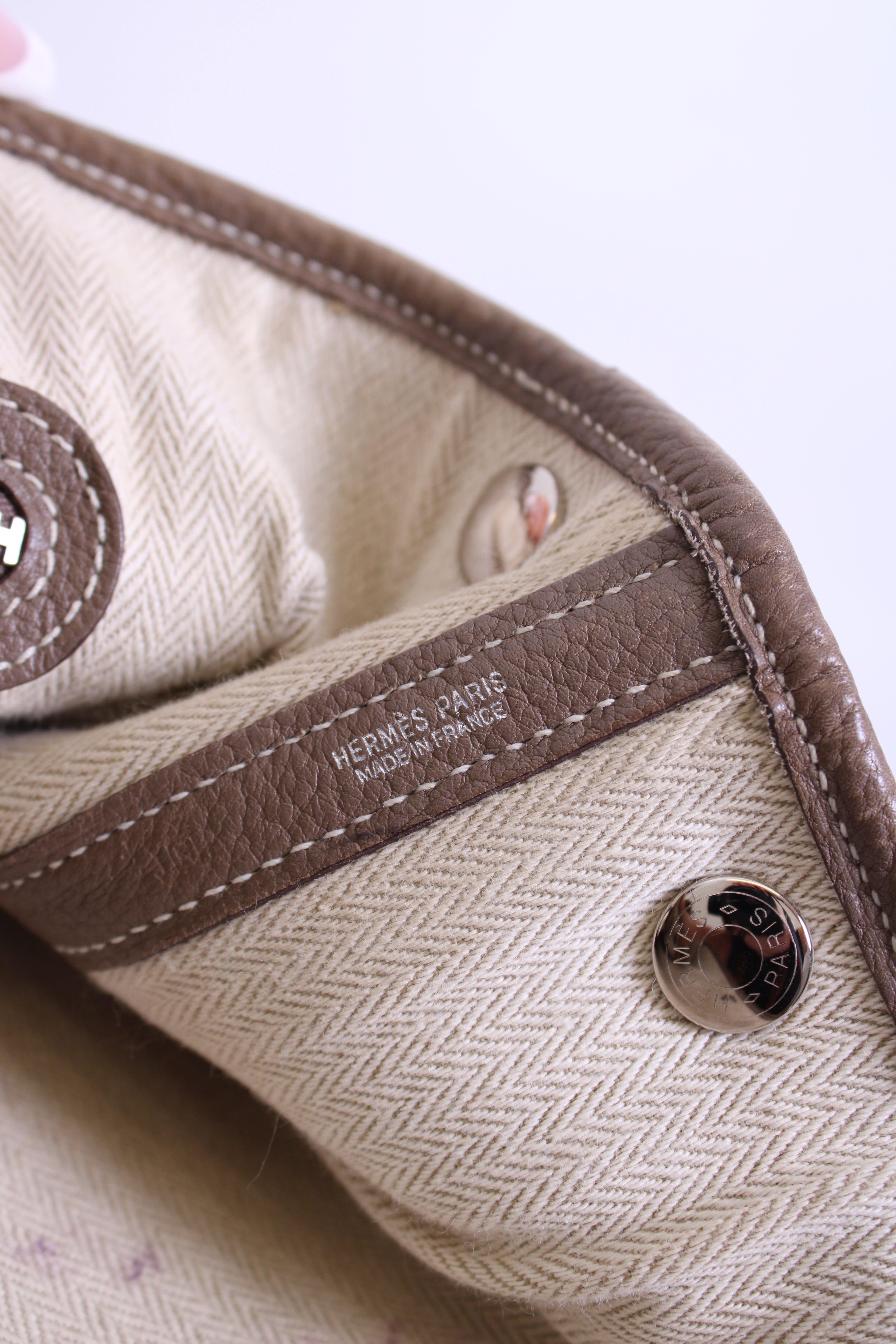 Taupe Hermes Garden Party 30 Etoupe Clemence Leather, 30