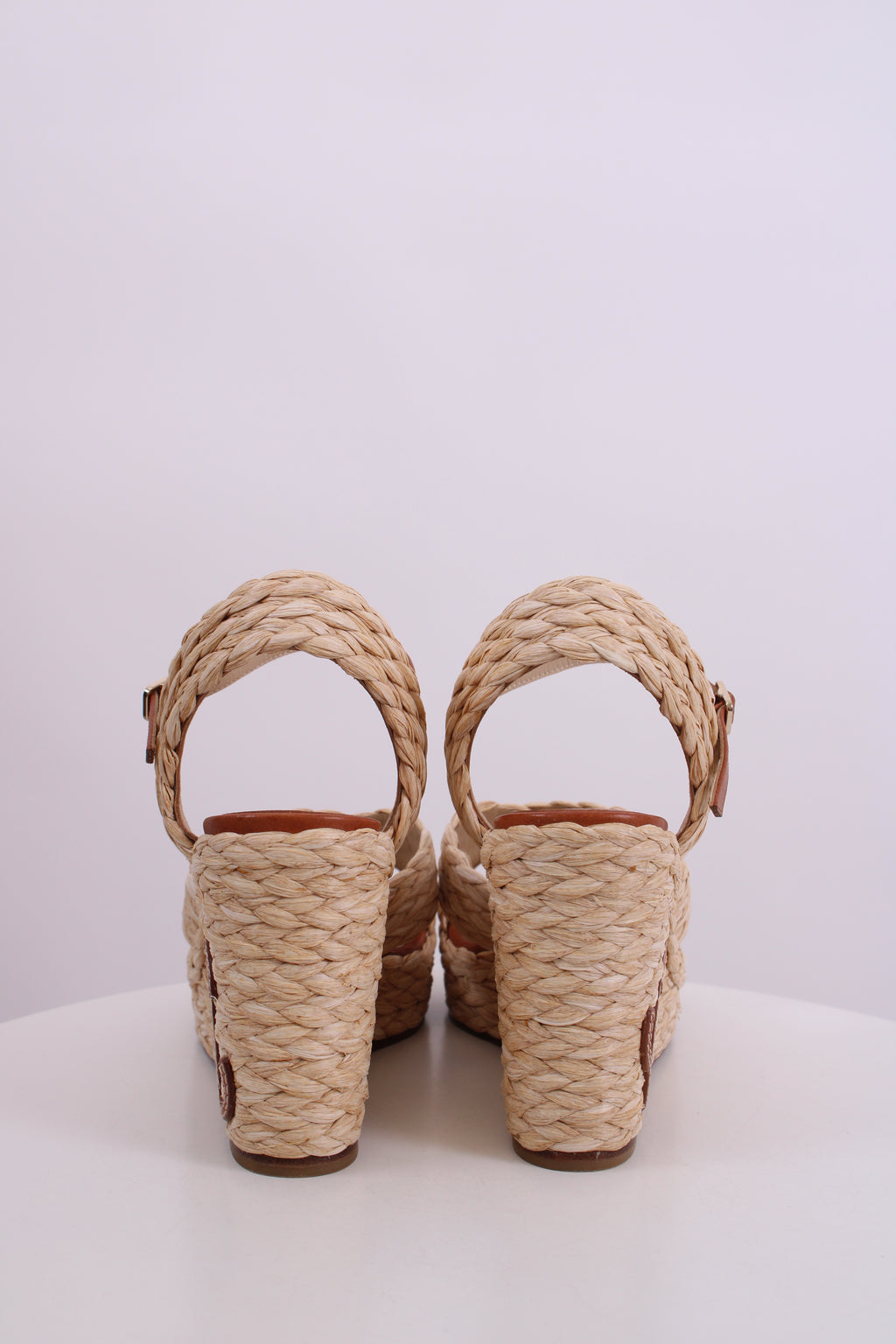 Jimmy Choo Rope Heel Wedges Tan 37.5
