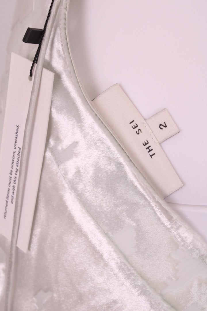 The Sei Slip Crushed Velvet Dress Mint S