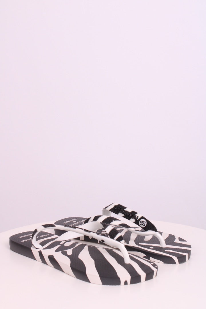 Havaianas X Dolce & Gabbana Flip Flop Sandals Zebra Print 39