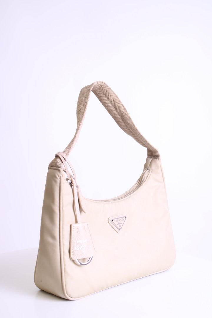 Beige Prada Nylon Mini RE 2000 Bag