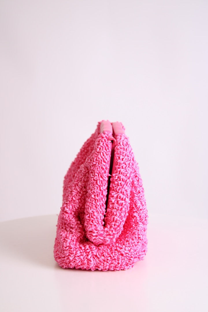 Bottega Veneta Point Clutch Bag Pink