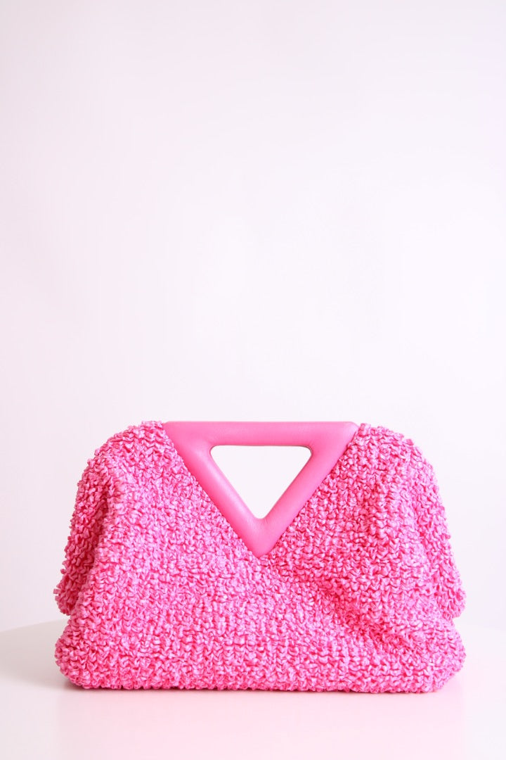 Bottega Veneta Point Clutch Bag Pink