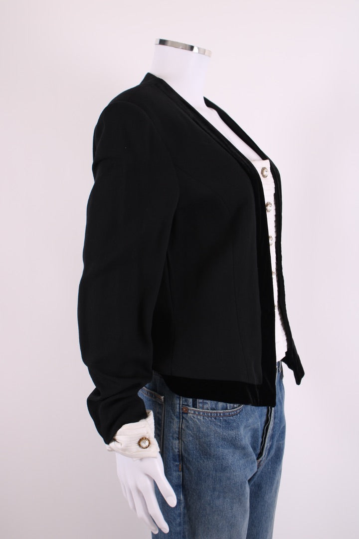 Escada Contrasting Blouse Effect Jacket Black/ Cream 40