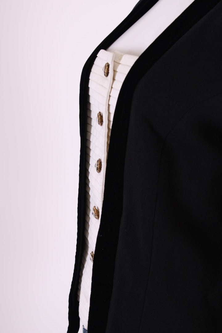 Escada Contrasting Blouse Effect Jacket Black/ Cream 40