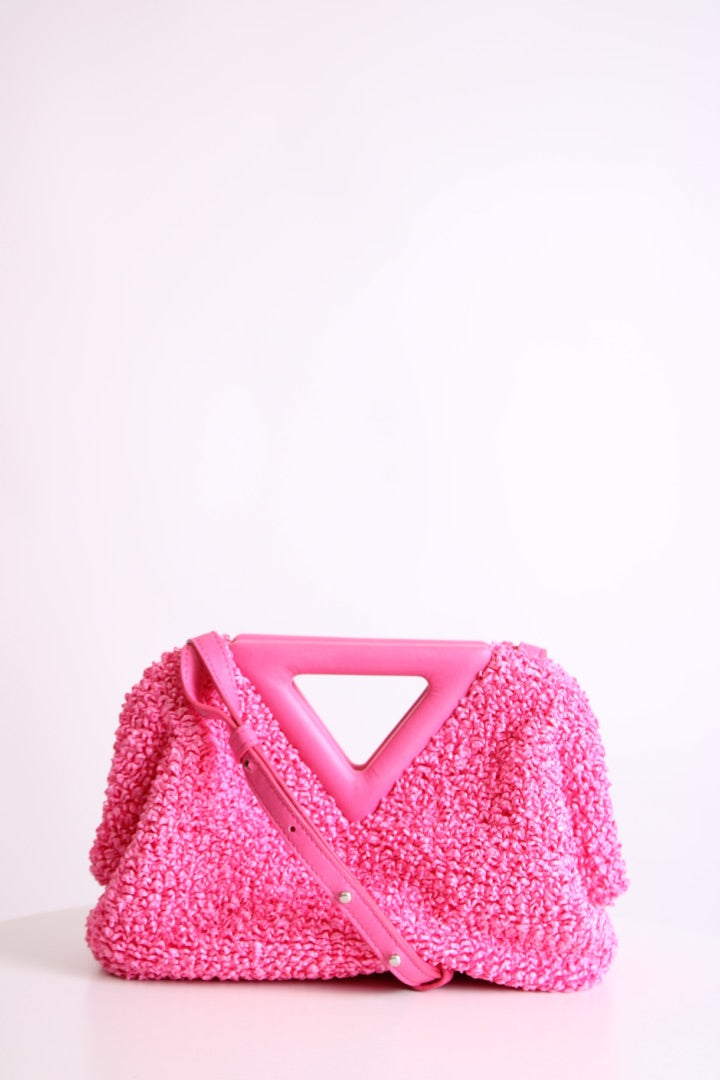 Bottega Veneta Point Clutch Bag Pink