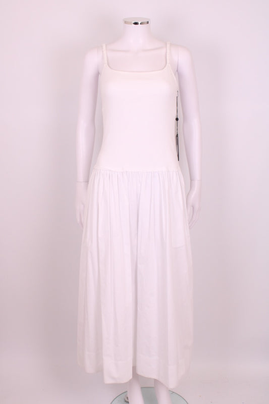 Bassike S/S Rib Knit Top Dress White S