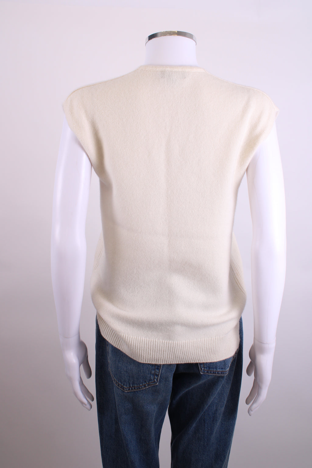 ME+EM S/S V Neck Jumper Cream M