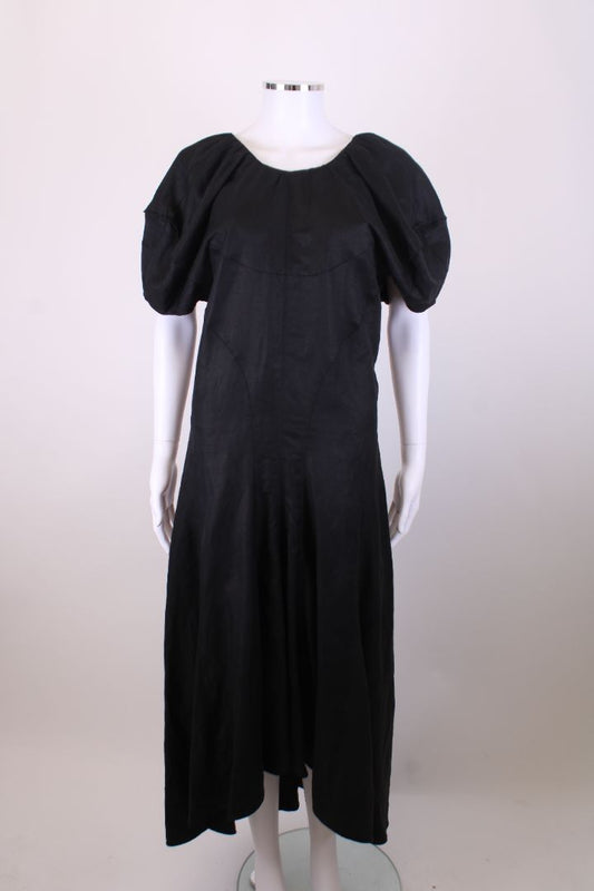Celine S/S Puff Sleeve Dress Black M