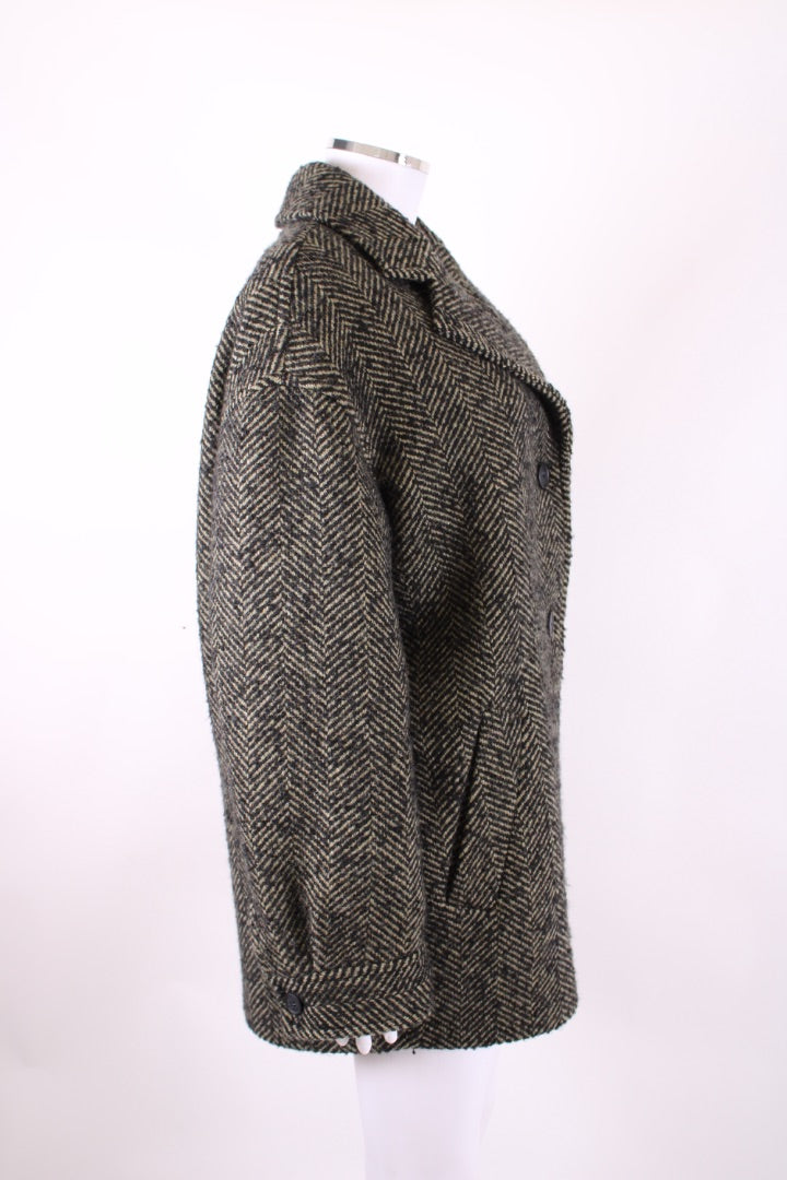 Maison Kitsune Herringbone Jacket Khaki/ Black 10