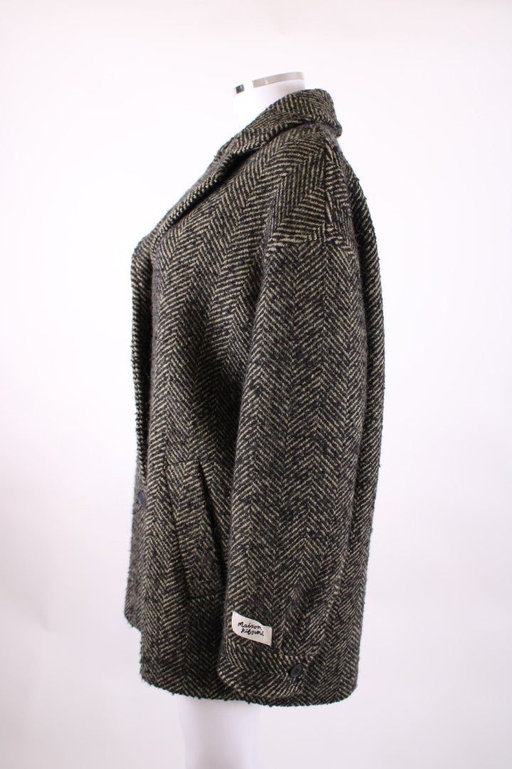 Maison Kitsune Herringbone Jacket Khaki/ Black 10