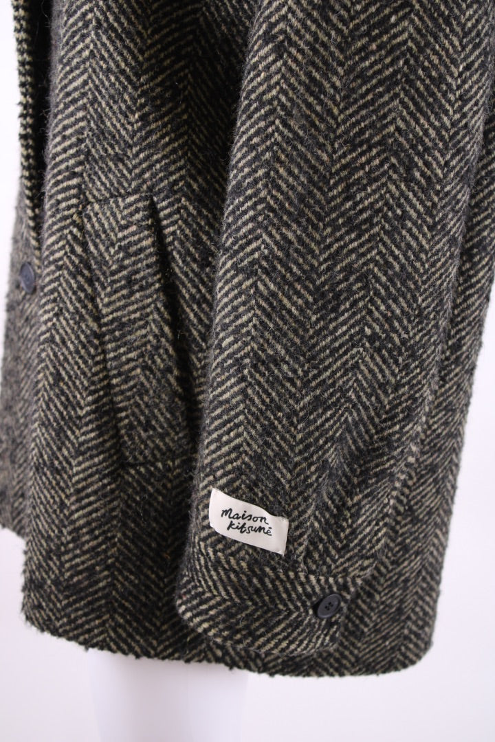 Maison Kitsune Herringbone Jacket Khaki/ Black 10