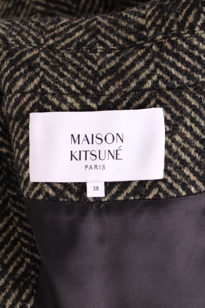 Maison Kitsune Herringbone Jacket Khaki/ Black 10