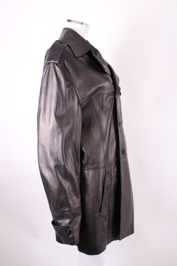 Dolce & Gabbana Leather Zebra Lining Coat Black M