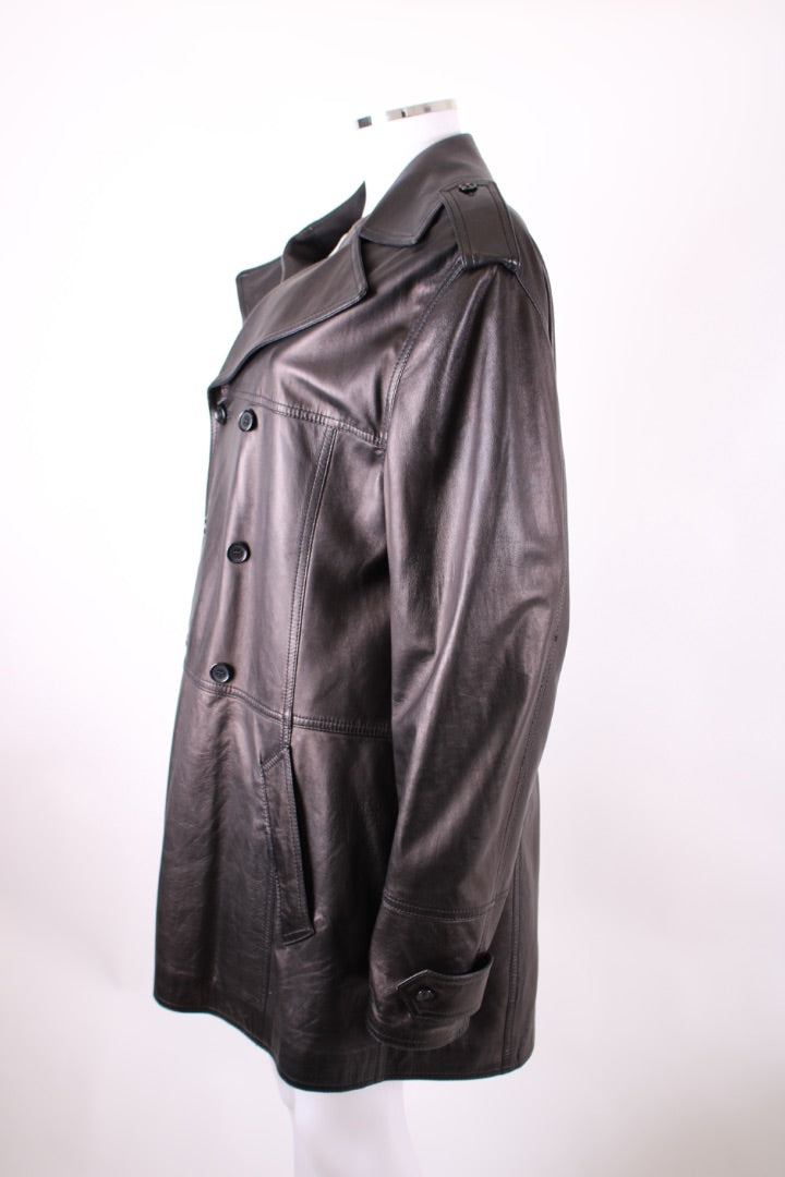 Dolce & Gabbana Leather Zebra Lining Coat Black M