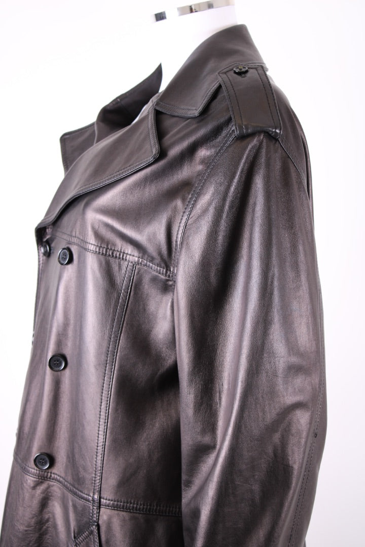 Dolce & Gabbana Leather Zebra Lining Coat Black M