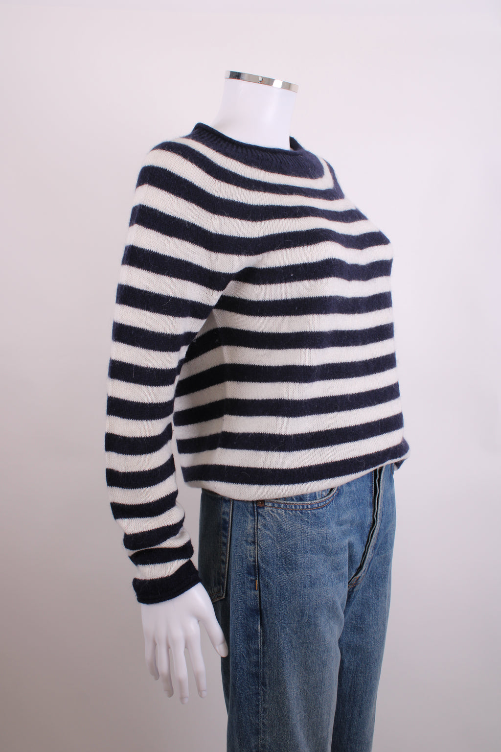 MarcCain L/S Stripe Jumper Navy/ White 8