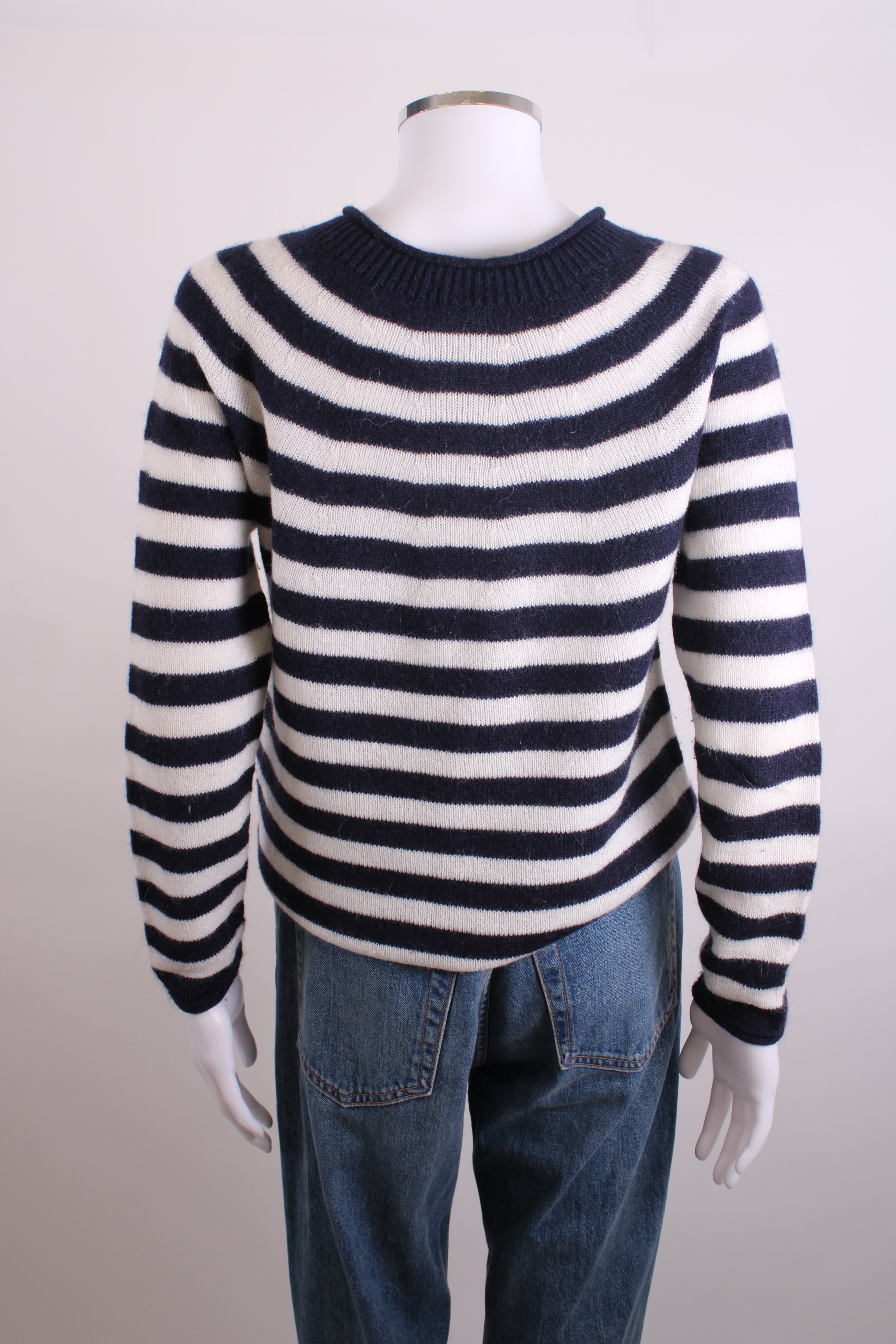 MarcCain L/S Stripe Jumper Navy/ White 8