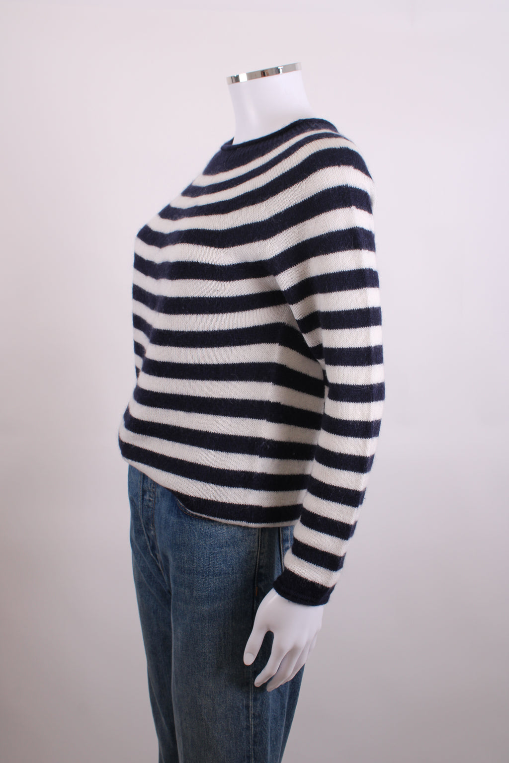 MarcCain L/S Stripe Jumper Navy/ White 8