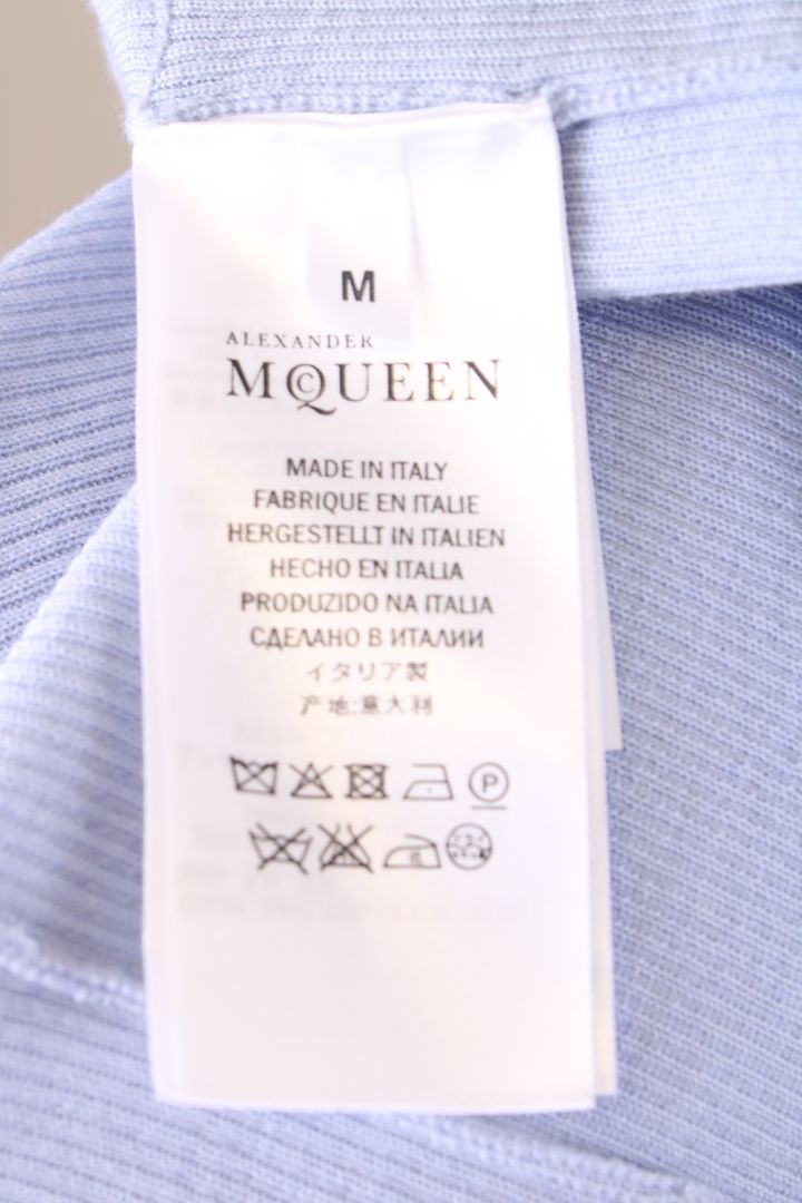 Alexander McQueen L/S Ruffle Cardigan Blue/ Cream S