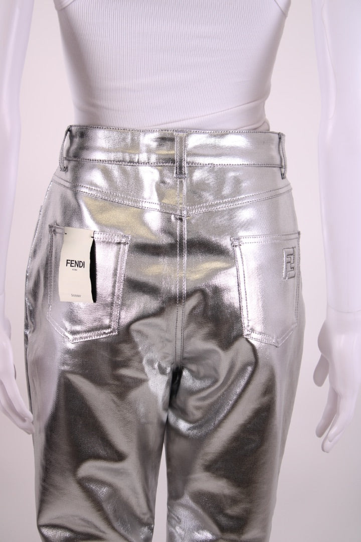 Fendi Trousers Silver 44