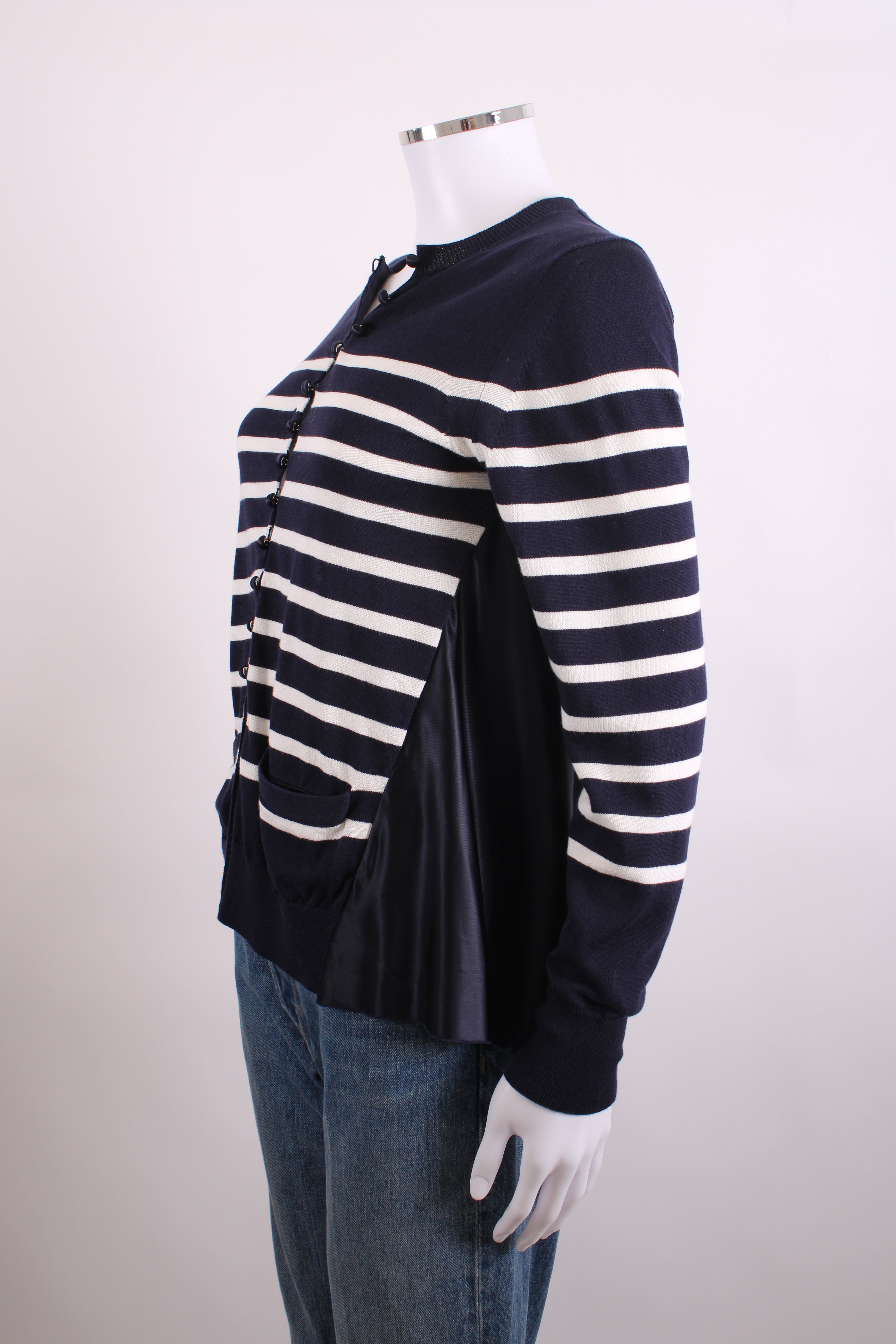 Sacai Luck L/S Stripe Cardigan Navy/ White 12