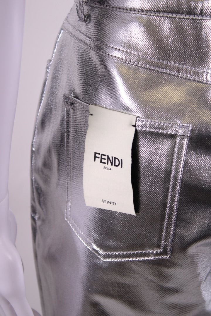 Fendi Trousers Silver 44