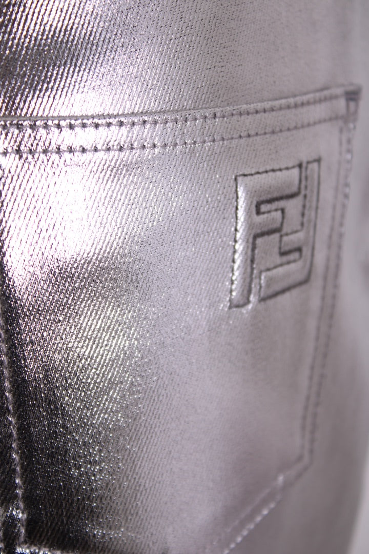 Fendi Trousers Silver 44